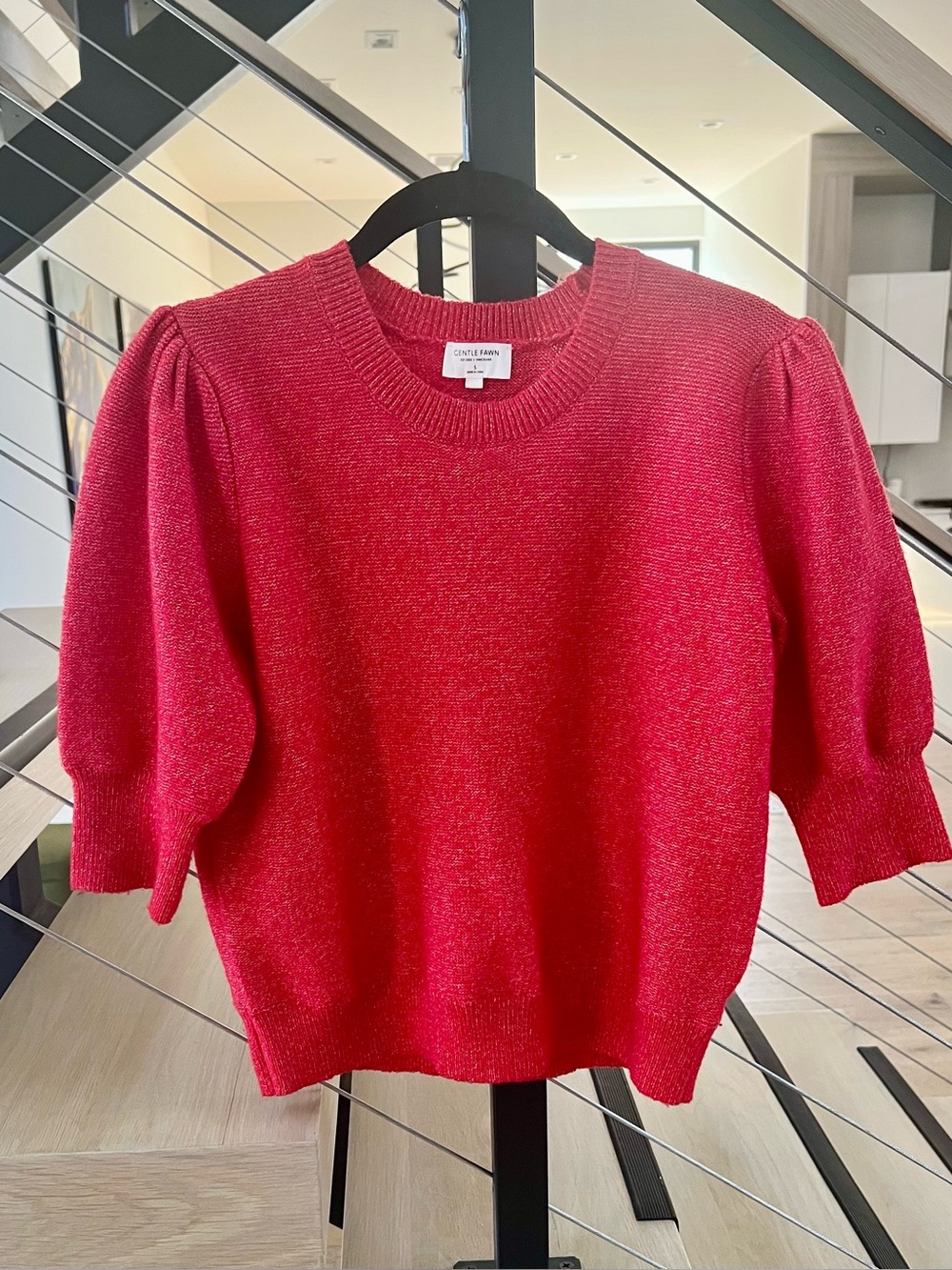 Gentle Fawn Red Puff-Sleeve Sweater